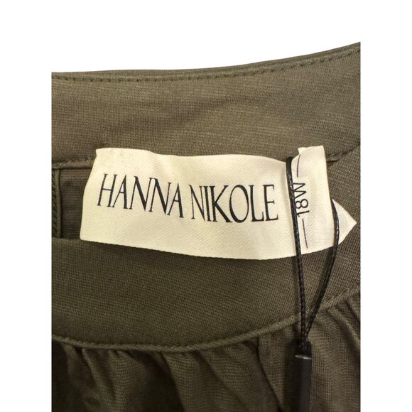 Hanna Nikole Womens Top Long Sleeve Lace Cutout Blouse Olive Green Size Medium - Picture 2 of 5